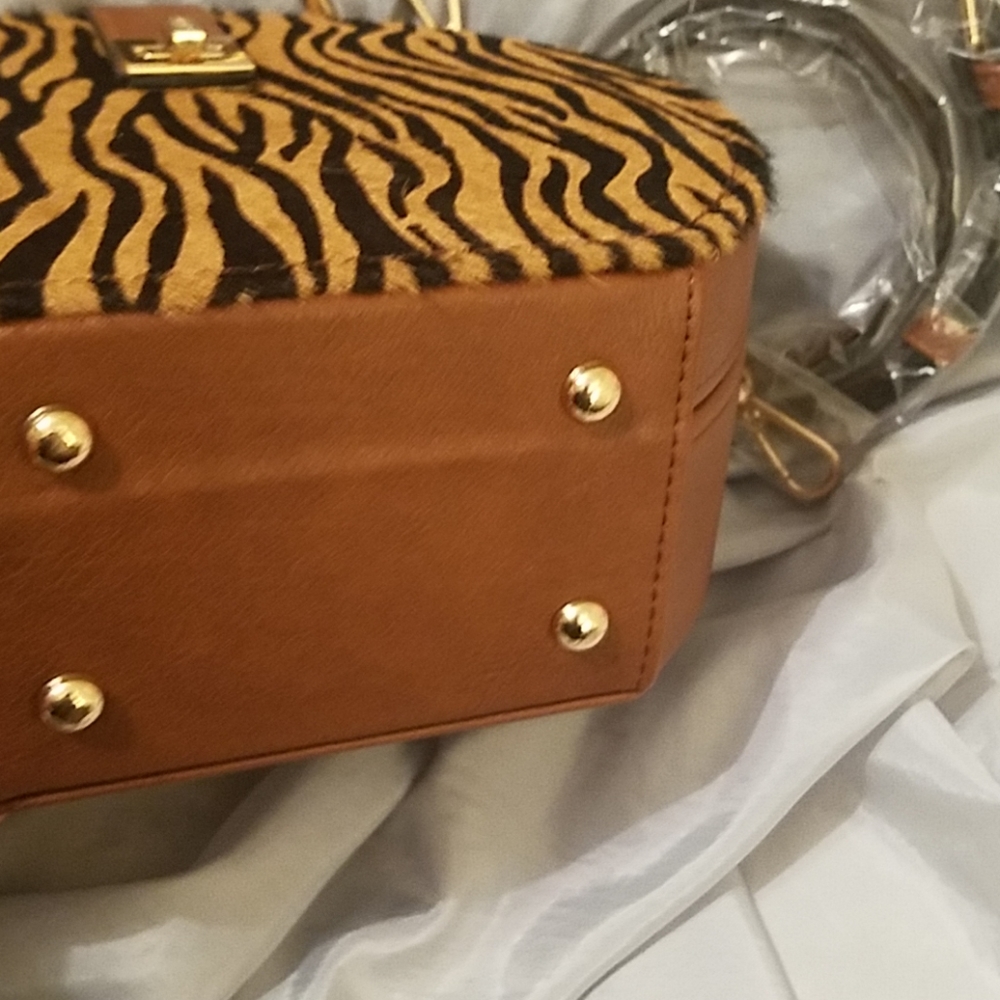 Dune London animal print bag  coffee NWT - Picture 3 of 5
